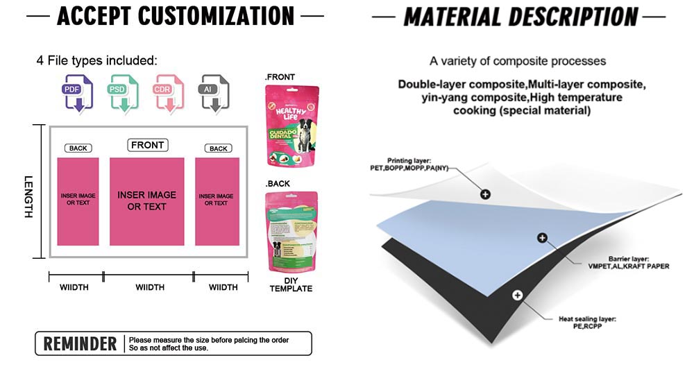 Eco-friendly kraft paper cat food bags